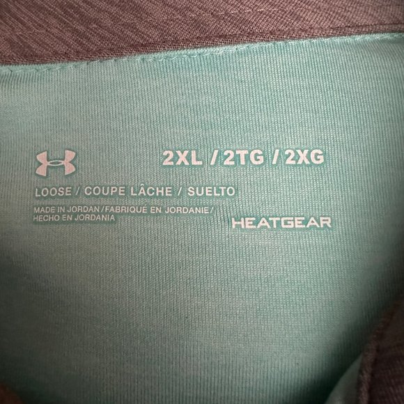 Under Armour Heatgear mens sz 2XL aqua PGA Championship collared 3 button golf s - Picture 5 of 14